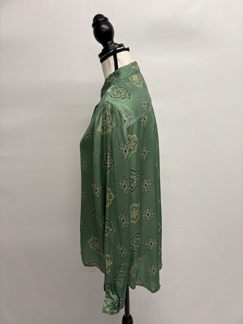 Camicette: Swildens grüne Bluse mit Muster 38 Viskose Boho – Nuovo (secondo la descrizione) da Regensdorf venduto da secondchancefashion 2