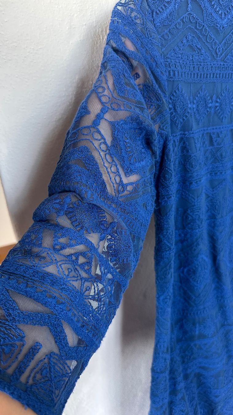 Mango Vestiti: MANGO elegantes blaues Spitzenkleid in Gr. S – Usato da Niederrohrdorf venduto da gigerch 7
