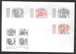4 Werte Markenheft ET-Vollstempel Bern 1.2.1984 oben ungez.