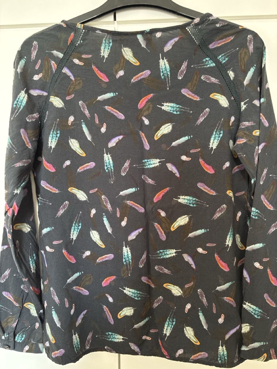 Emily van den Bergh Camicette: Emily van den Bergh Bluse, Federn Muster, Gr. 36, Viscose – Usato da Zofingen venduto da MasterPCI 2