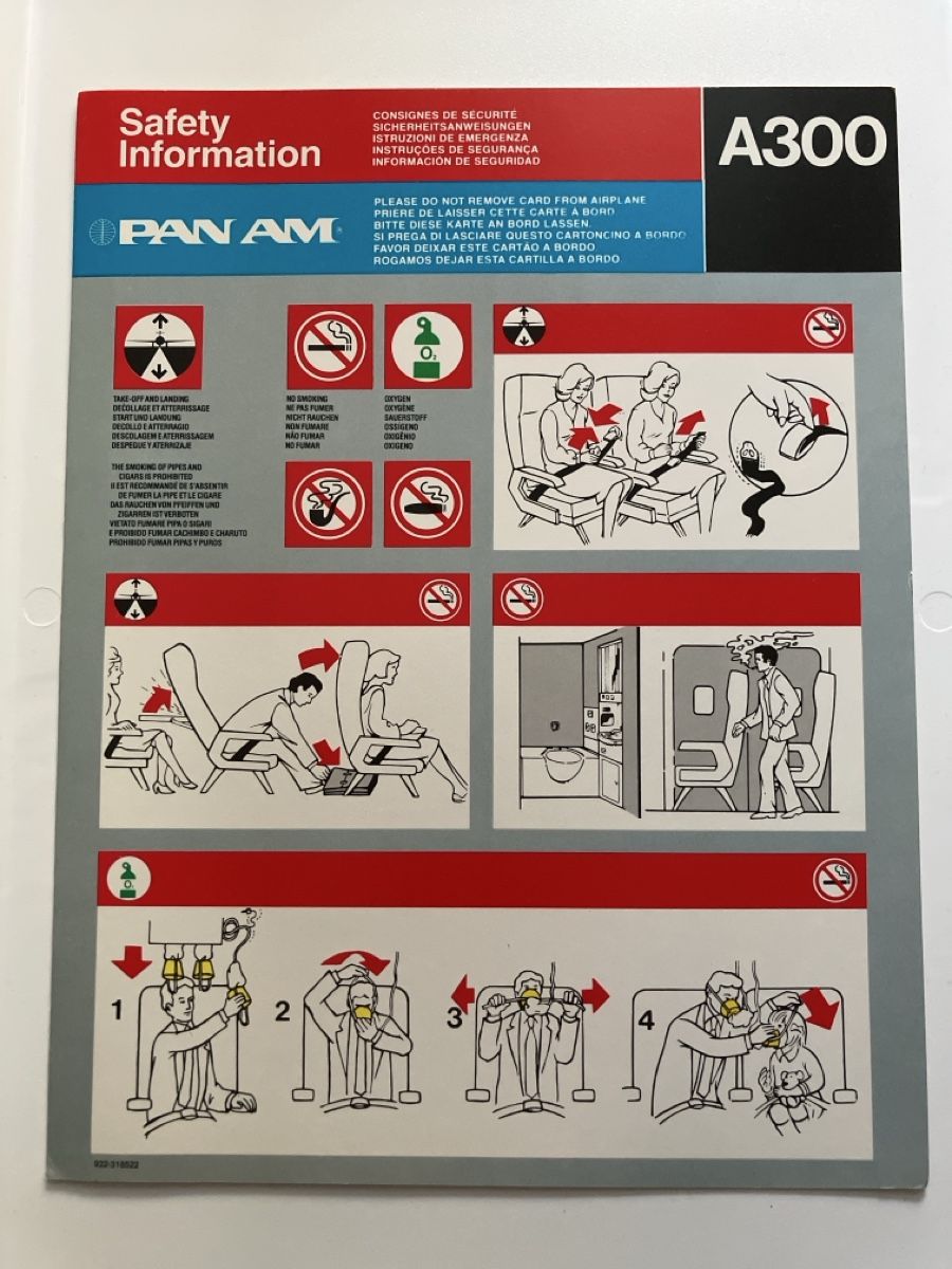 Documenti: Pan Am A300 Safety card – Usato da Zürich venduto da Classic_Collection_Zurich
