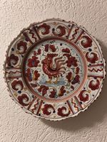 2 Stück sehr seltene Vintage Wandteller DERUTA mit Hahn