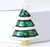 🎄 Weihnachtsbaum Brosche mit Perle & Strass🎄