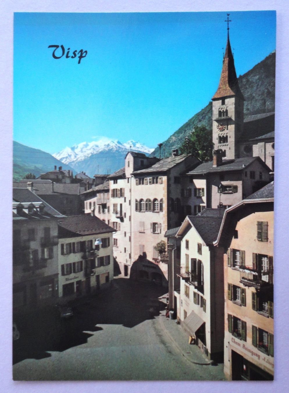 Cartoline postali: Visp, Kaufplatz mit Mischabelgruppe – Usato da Fétigny venduto da Billy2miny