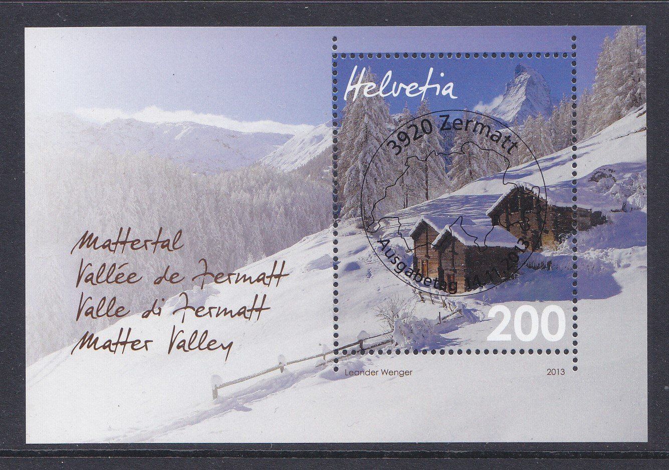 Tous les timbres: 2013  Sonderblock MATTERTAL  VOLLSTEMPEL ERSTTAG – Neuf (Voir description) à Adliswil par Aenti