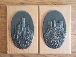 Neu-Falkenstein / Alt-Falkenstein - 2 kleine Reliefs Bronce