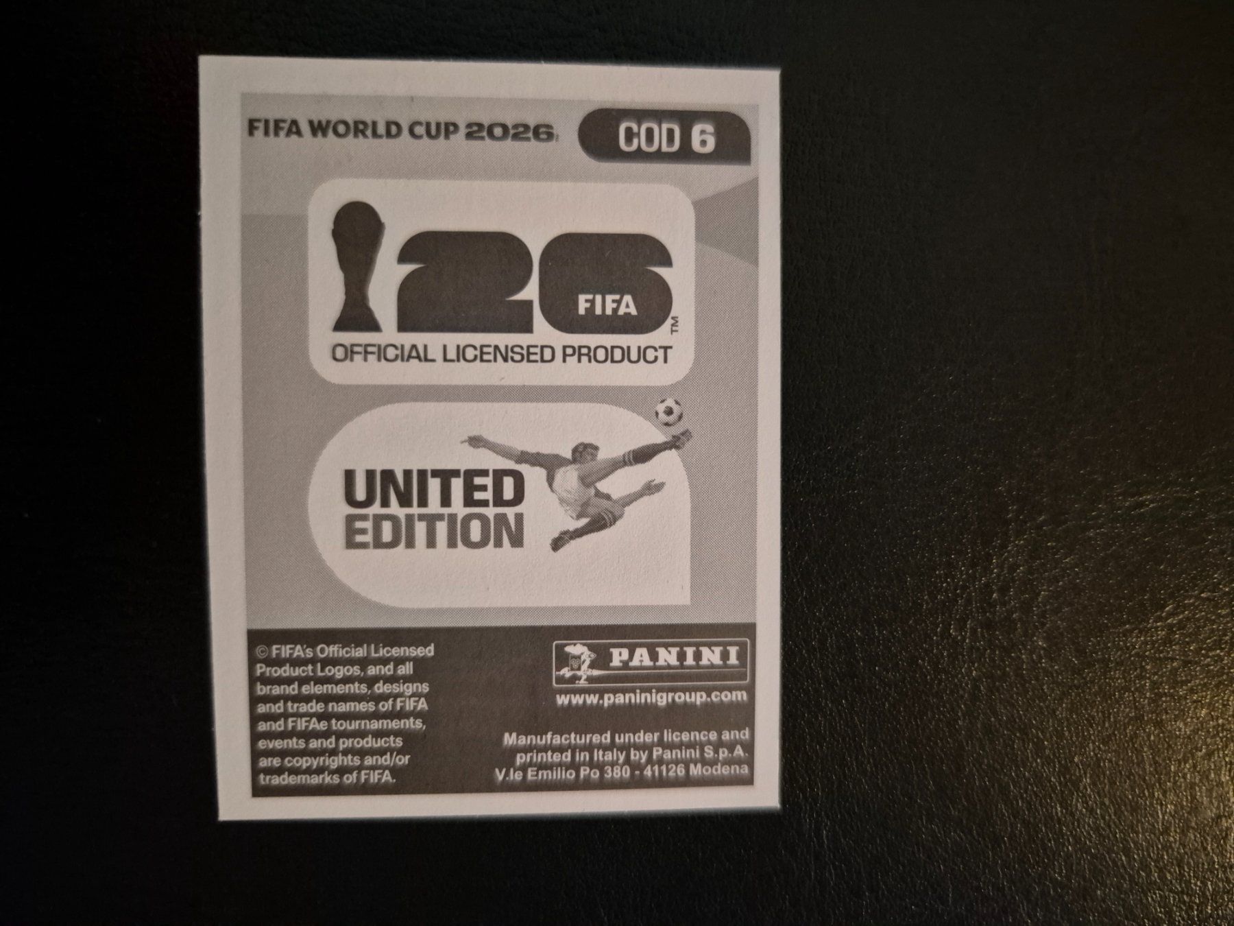 Panini Carte collezionabili: Panini WM 26 COD 6 – Nuovo (secondo la descrizione) da Rorschacherberg venduto da AJ3108 1