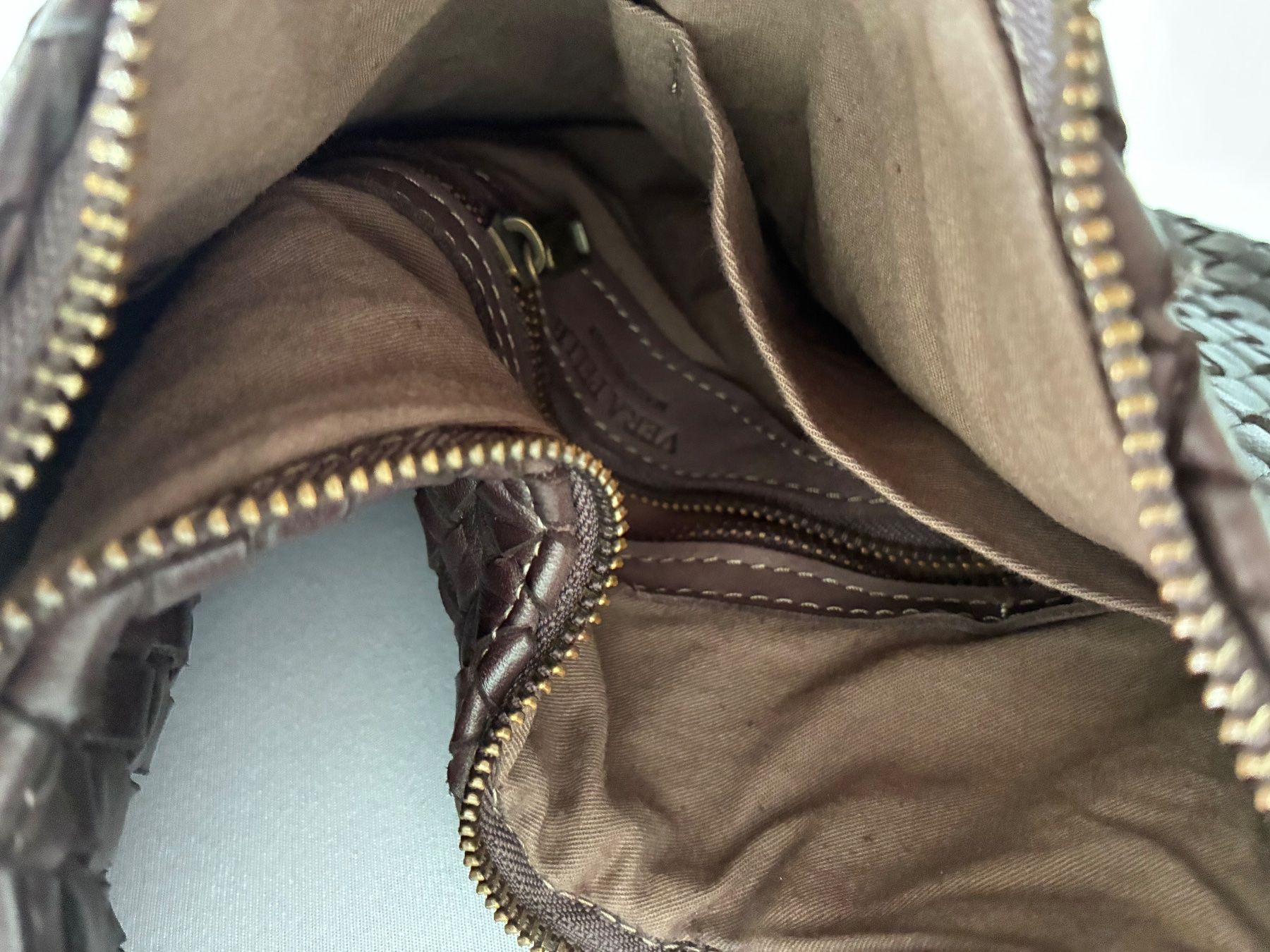 Borse da donna: Geflochtene Ledertasche, schokoladenbraun – Nuovo (secondo la descrizione) da Dietikon venduto da negodium 1