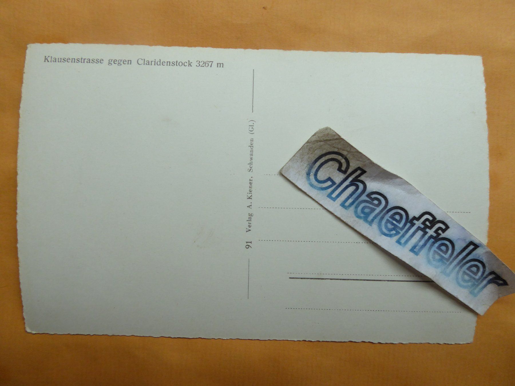 Cartoline postali: Klausenstrasse gegen Claridenstock – Usato da Zürich venduto da Chaeffeler 1