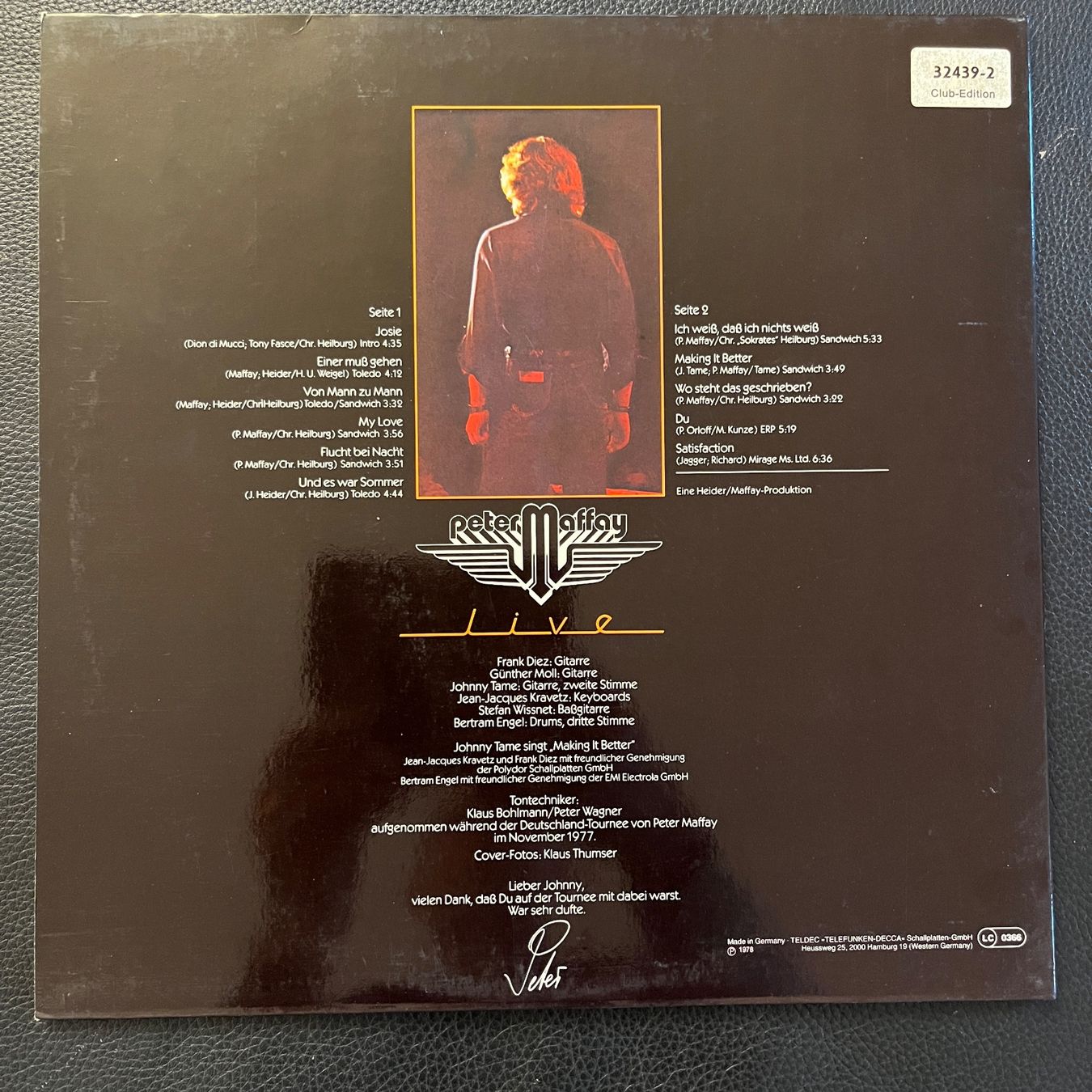 Dischi in vinile: Peter Maffay - Live - Vinyl LP – Usato da Lenzburg venduto da sch_lml8 1
