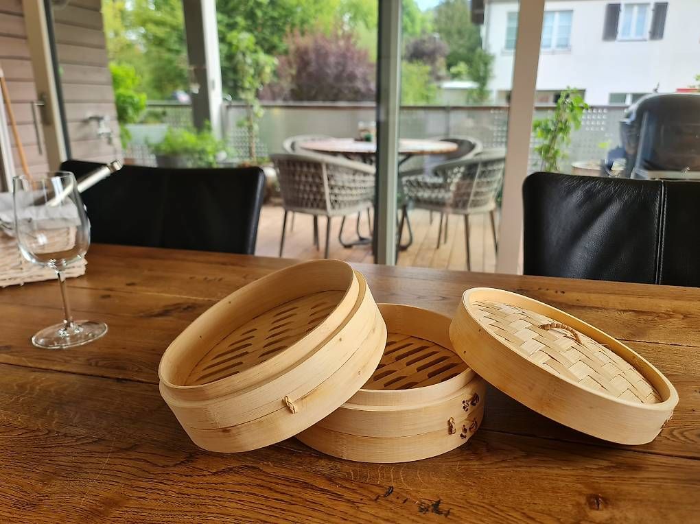 Elettrodomestici da cucina: Bambus-Dämpfkorb mit Deckel, 2-teilig, neuwertig – Usato da Wabern venduto da dan_ryq2 2