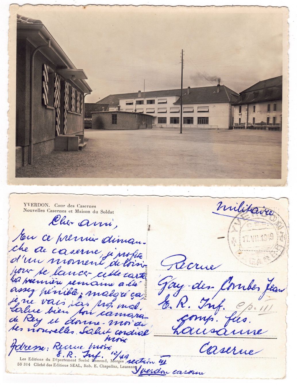 Cartoline postali: Yverdon, cour des casernes – Usato da La Tour-de-Peilz venduto da amjust