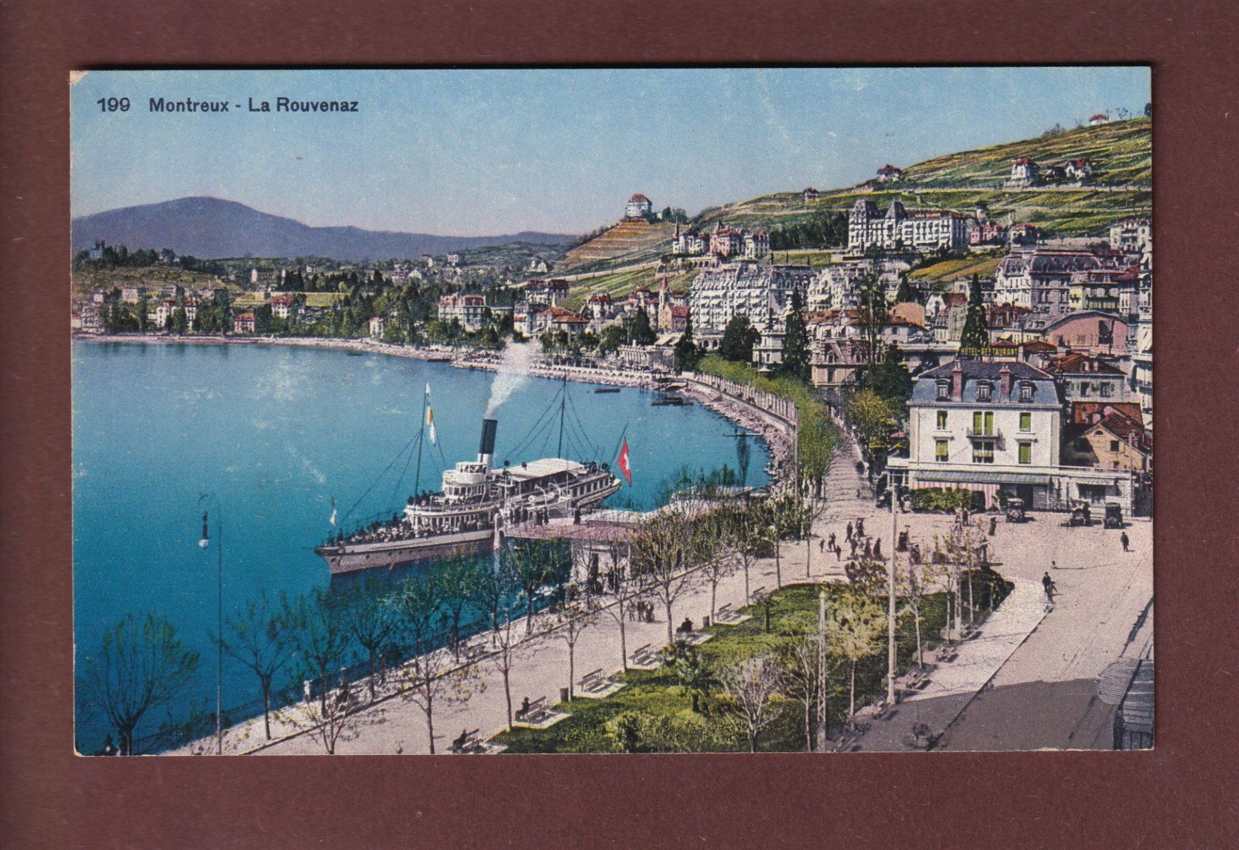 Cartoline postali: MONTREUX - La Rouvenaz - Bateau – Usato da Pully venduto da nicecards