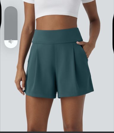 Damen Shorts Stretch mit hohem Bund- Grün-ovp