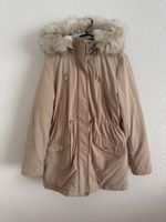 Wintermantel mit Kapuze, beige, Gr. M