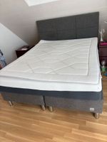 Boxspringbett dunkelgrau Doppelbett gebrauchter Zustand