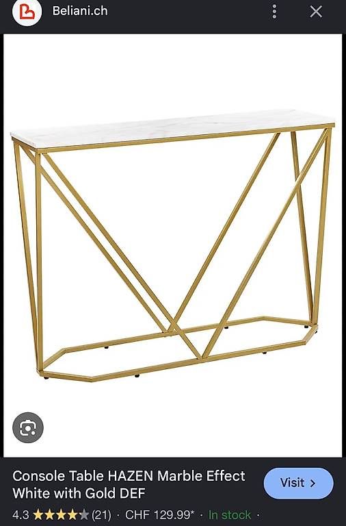 Tische: Konsolentisch Marmor Optik Weiss/Gold – Gebraucht aus Biberstein von LOREDANADF1 1