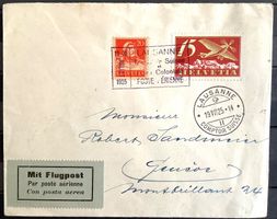 1925  Flugpost Brief  - Comptoir Suisse - Lausanne - Genève