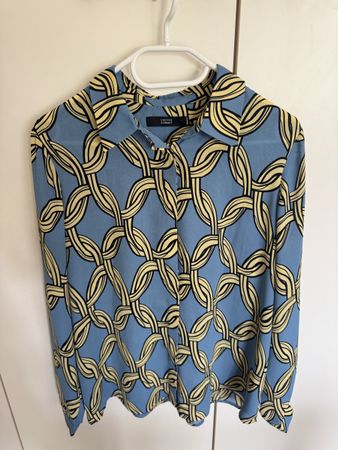 Bluse Steffen Schraut blau gelb 38