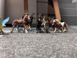 Tierfiguren Set Pferde und Papagei
