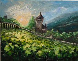 Peinture  originale  Château Mercier, Sierre (Valais