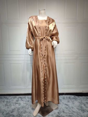 Luxuriöse Abaya in Schimmerndem Kupfer