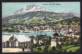 Luzern, Ortsansicht mit Ausblick auf den