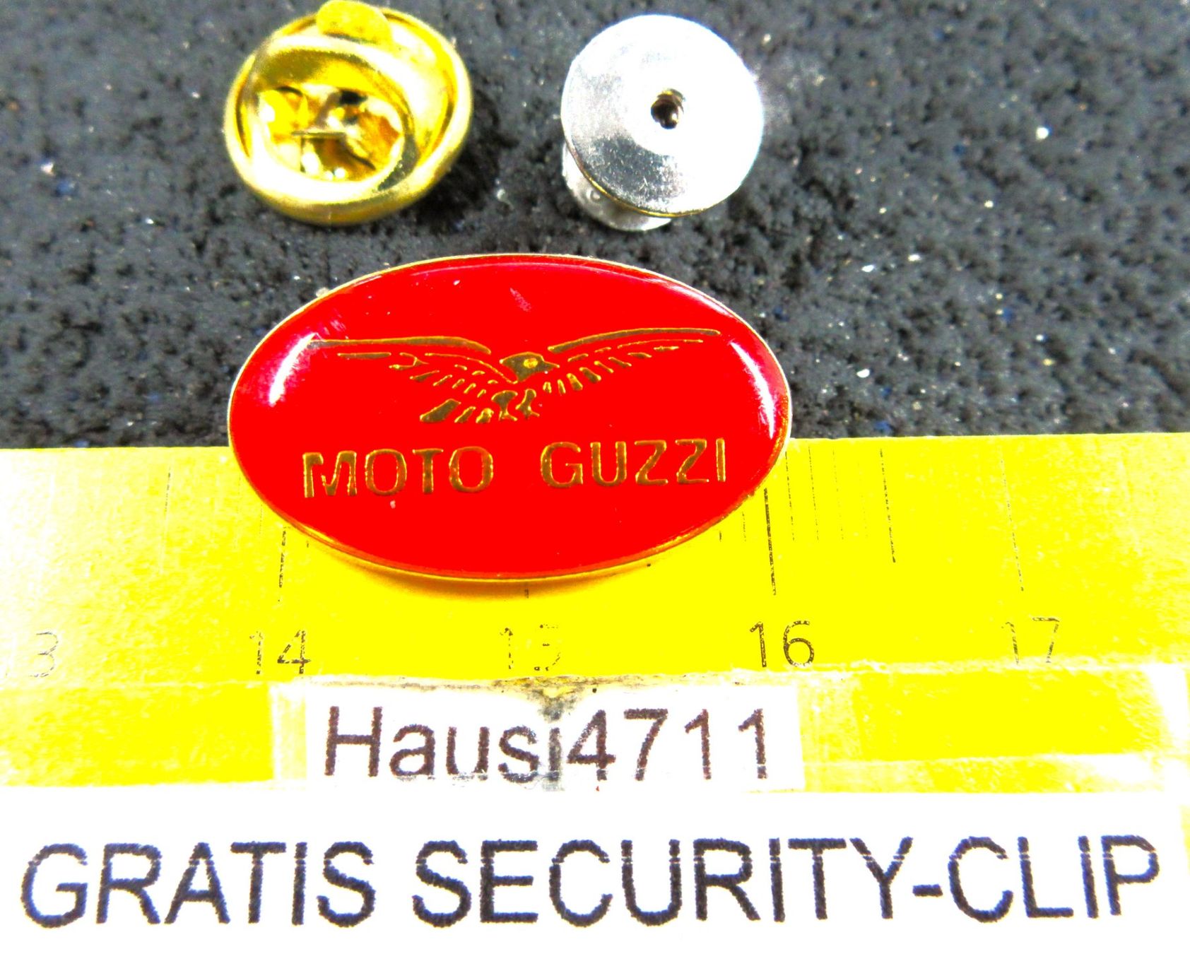 Moto Guzzi Placchette & Badge: MOTO GUZZI MOTORRAD  SCHMUCK-PIN GOLDIG MIT SECURITY-CLIP – Usato da Ettingen venduto da Hausi4711