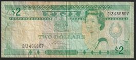 Fiji 2 Dollars 1988