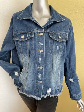 Jeans Jacke, Grösse L, Destroyed Look, NEU!