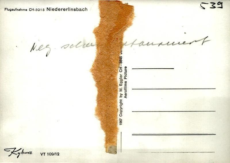 Cartoline postali: Flugaufnahme Niedererlinsbach SO – Antico da Ettingen venduto da Kartenplanet 1