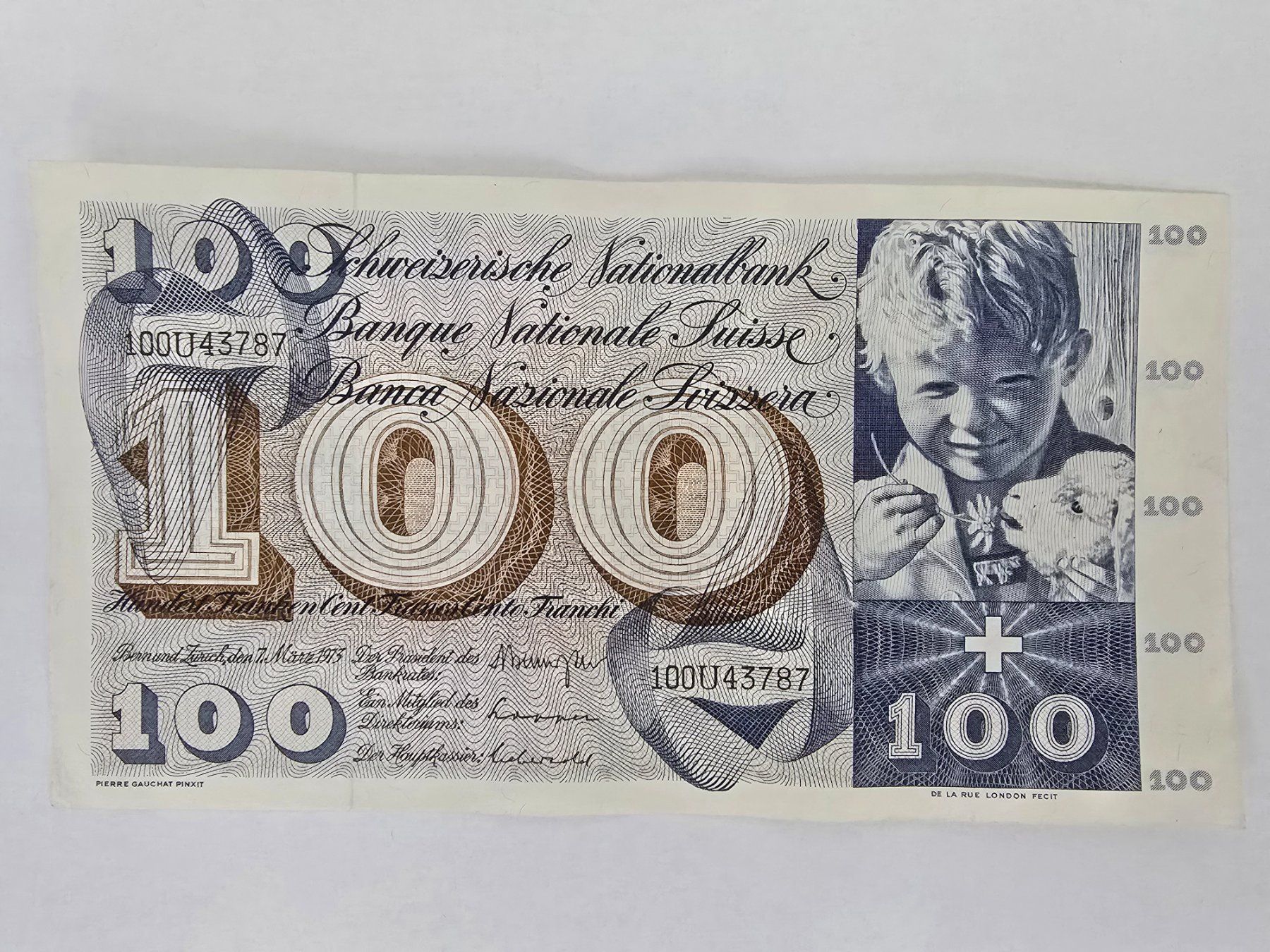 Banconote: 100 Schweizer Franken 1973 – Usato da Neuenhof venduto da brasvarela