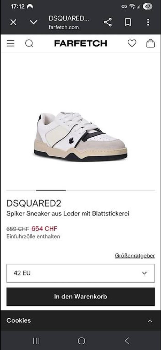 Dsquared2 Scarpe da uomo: DSQUARED2 Spiker Sneakers aus Leder – Usato da Aesch ZH venduto da Chrizz7