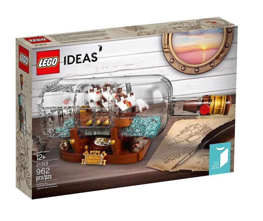 VEPOWER Ideas Titanic In Flasche Bausatz - 1000 Teile, Mit LED, Display-Ständer, Für Erwachsene & Kinder Ab 12