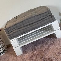 Palettenmoebel: Trendiger Hocker/Sessel fuer deinen Garten!