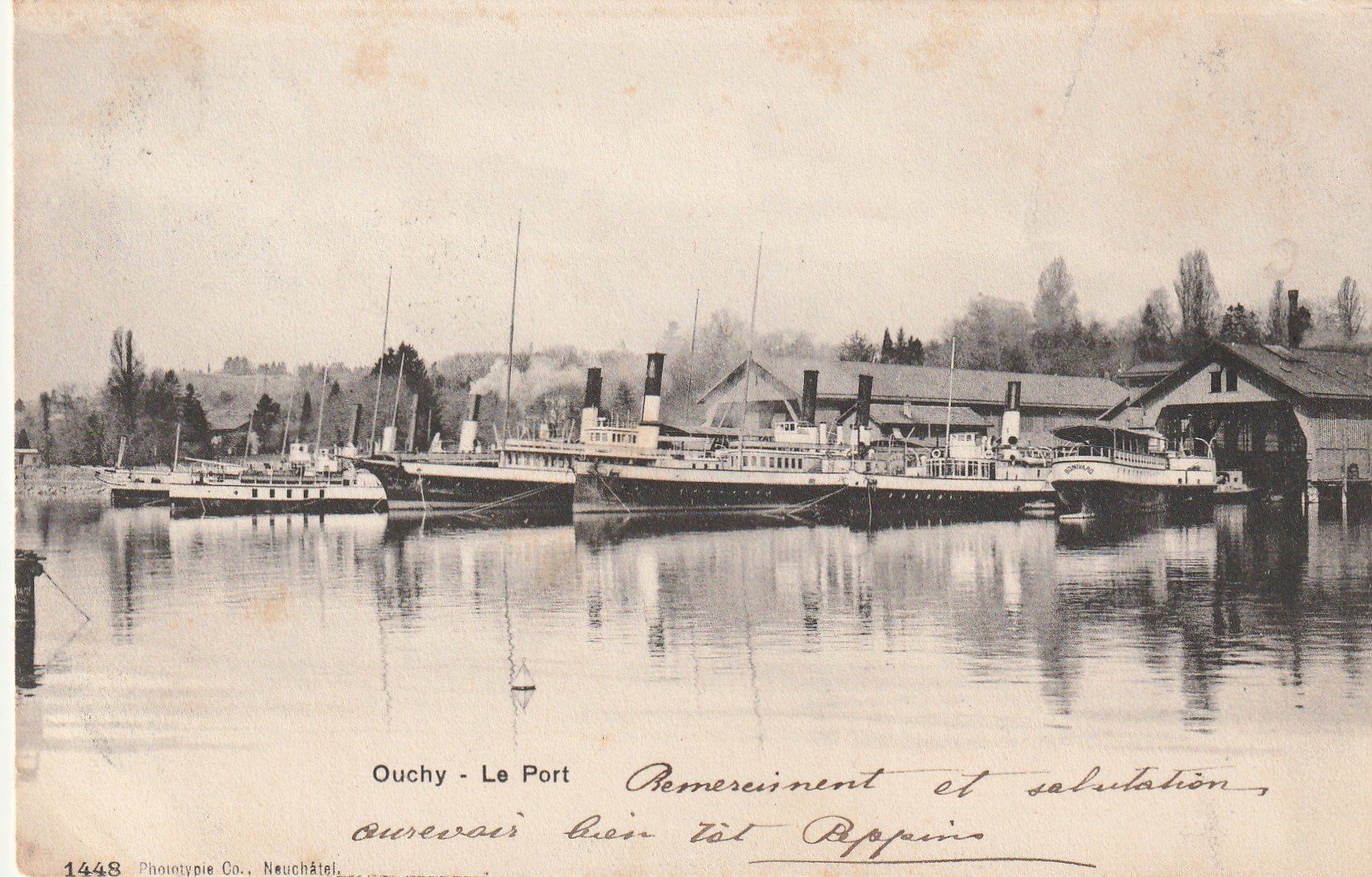 Cartoline postali: Ansichtskarte Ouchy Le Port Dampfschiffe 1905 – Usato da Rupperswil venduto da Ema10