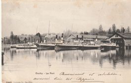 Ansichtskarte Ouchy Le Port Dampfschiffe 1905