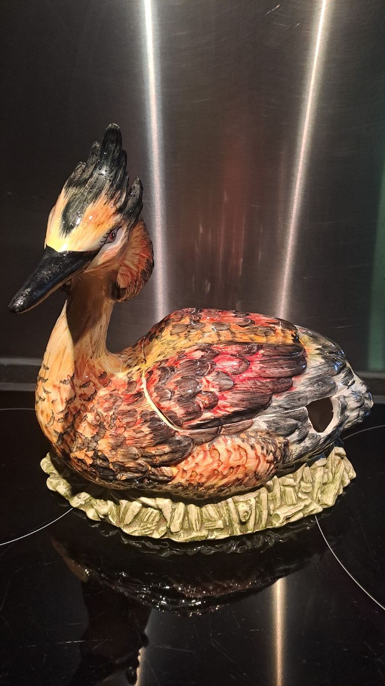 Ciotole: saucière barbotine grebe huppée  – Usato da La Roche FR venduto da zebulon1966