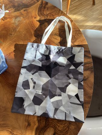Stylish Swarovski Geometric Print Tote Bag