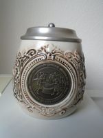 RARER Bierkrug mit Zinndeckel - Schmied, Augsburg / Humpen