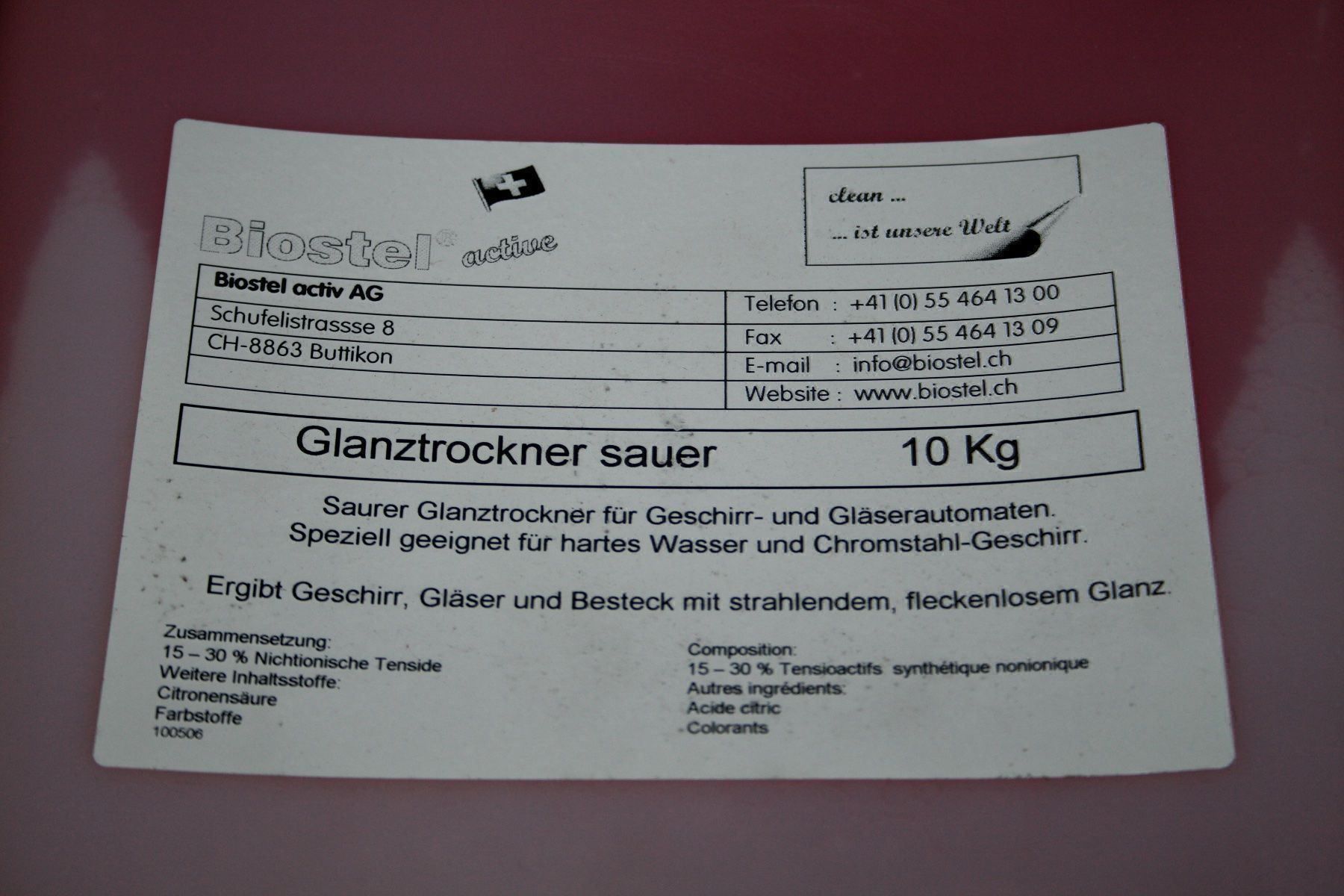Sonstiges Fahrzeugzubehör: 10kg Biostel Glanztrockner sauer – Neu und originalverpackt aus Schaffhausen von Spezialist 2