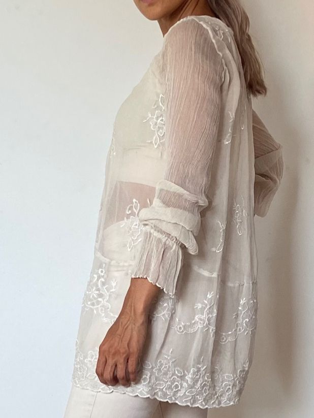 Camicette: Sommerbluse von Tandem, transparent, Gr. 38, creme – Nuovo (secondo la descrizione) da Affoltern am Albis venduto da b-arte 1
