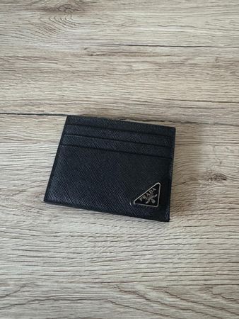 Prada Kartenetui aus Saffiano-Leder Schwarz