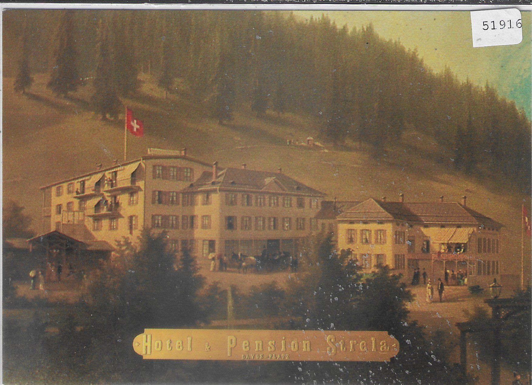 Cartoline postali: Hotel-Restaurant Strela - Davos-Platz – Usato da Ettingen venduto da Kartenplanet