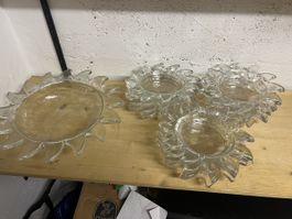 Sonnen-Glasschalen 13teilig von Glasi Hergiswil, Handarbeit,