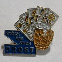 Pin Anstecknadel Jass Motiv Stöck Wis Stich Bier Krug