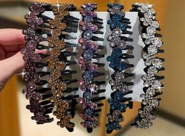 5 x Haarreifen-funkelnder Strass-Rutschfest-12.8cm