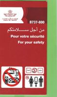 Royal Air Maroc, B737-800, Safety Card, ,