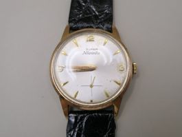 Armbanduhr Super Nivada Herren Goldfarben mit schwarzem Band