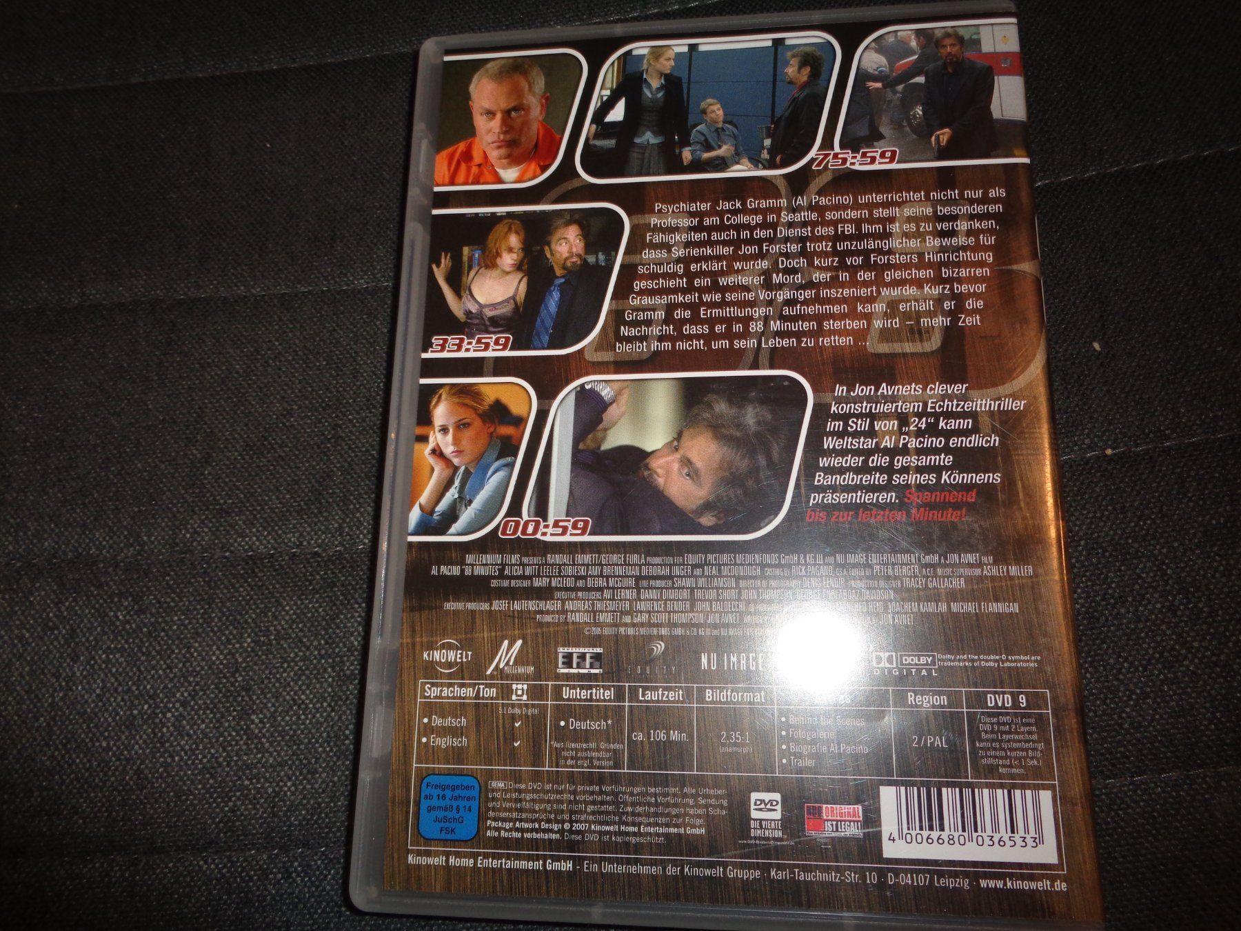 Tutti i DVDs: 88 Minutes (DVD) – Usato da Olten venduto da Disc-Verkauf 2
